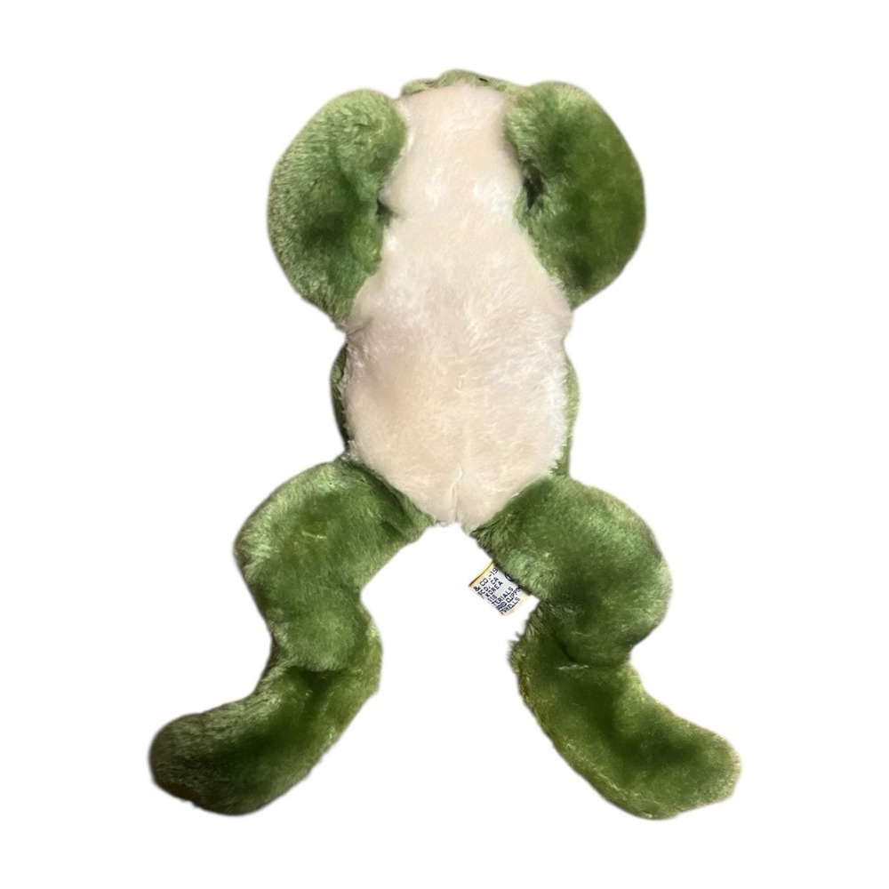 VTG R Dakin 1976 Green Spotted Frog Plush Stuffed Animal 10.5" Product Of Korea - Picture 6 of 7